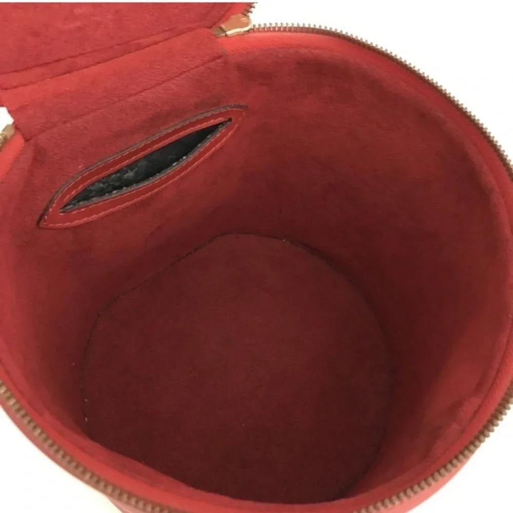 Louis Vuitton LV Epi Cannes Red Leather Cosmetic Vanity Handbag